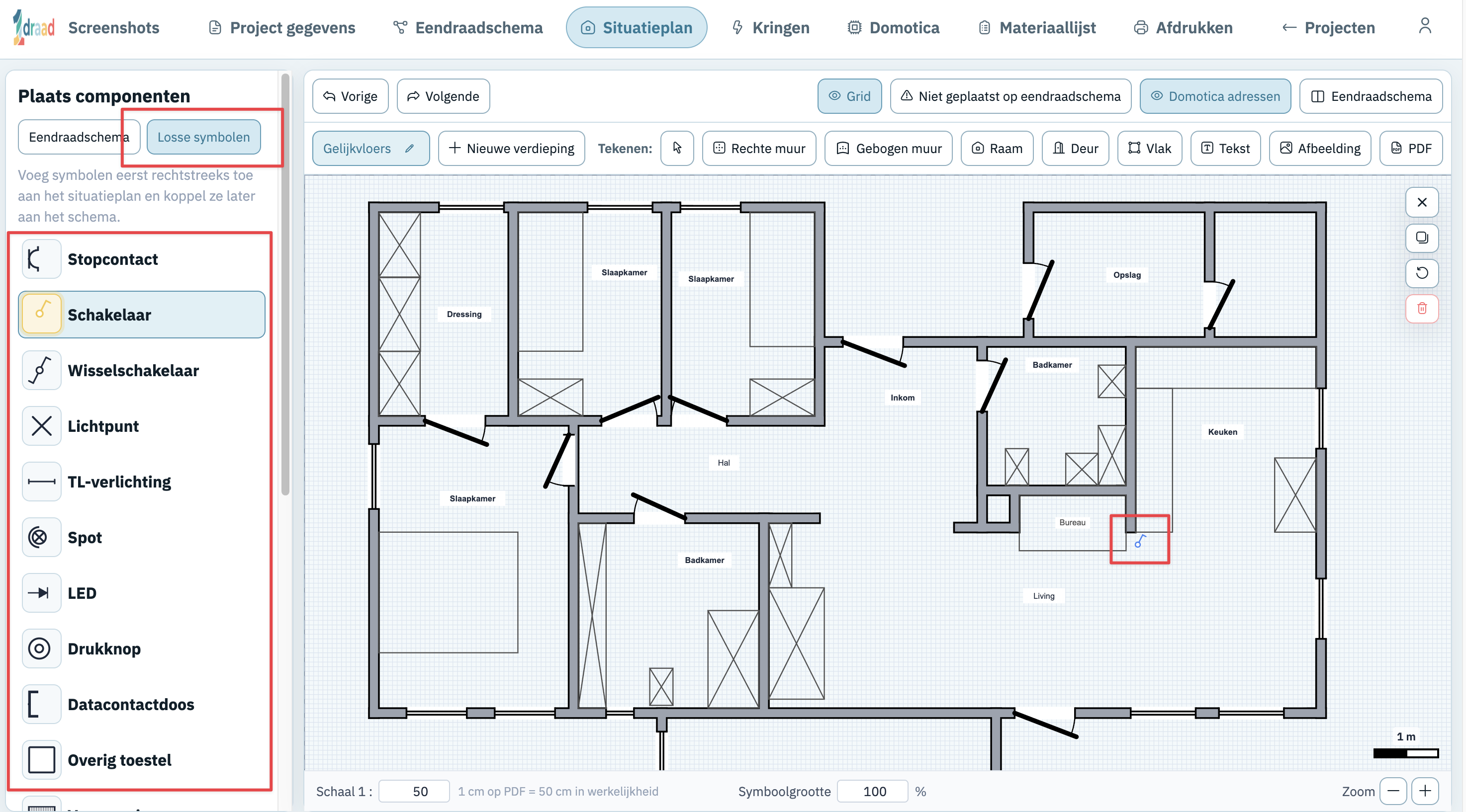 Stap 2: teken plattegrond