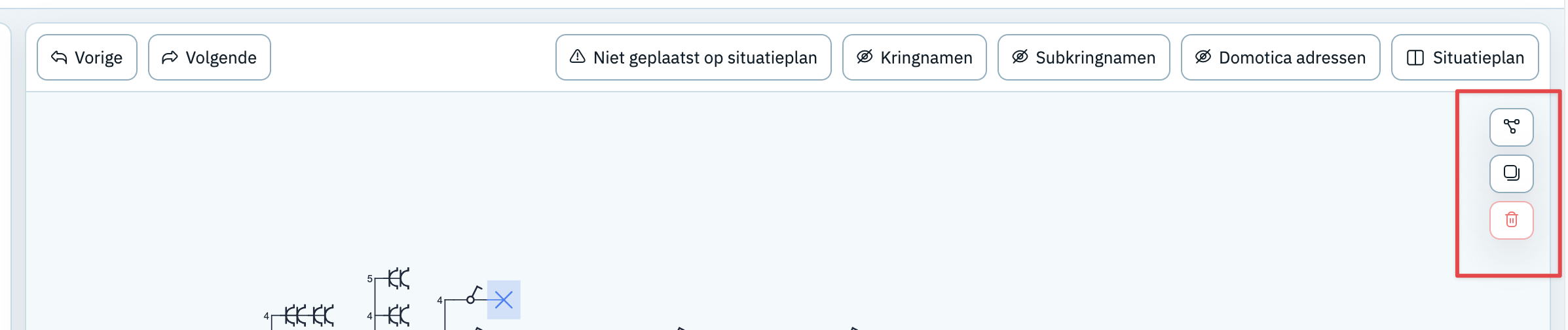 selectiewerkbalk eendraadschema