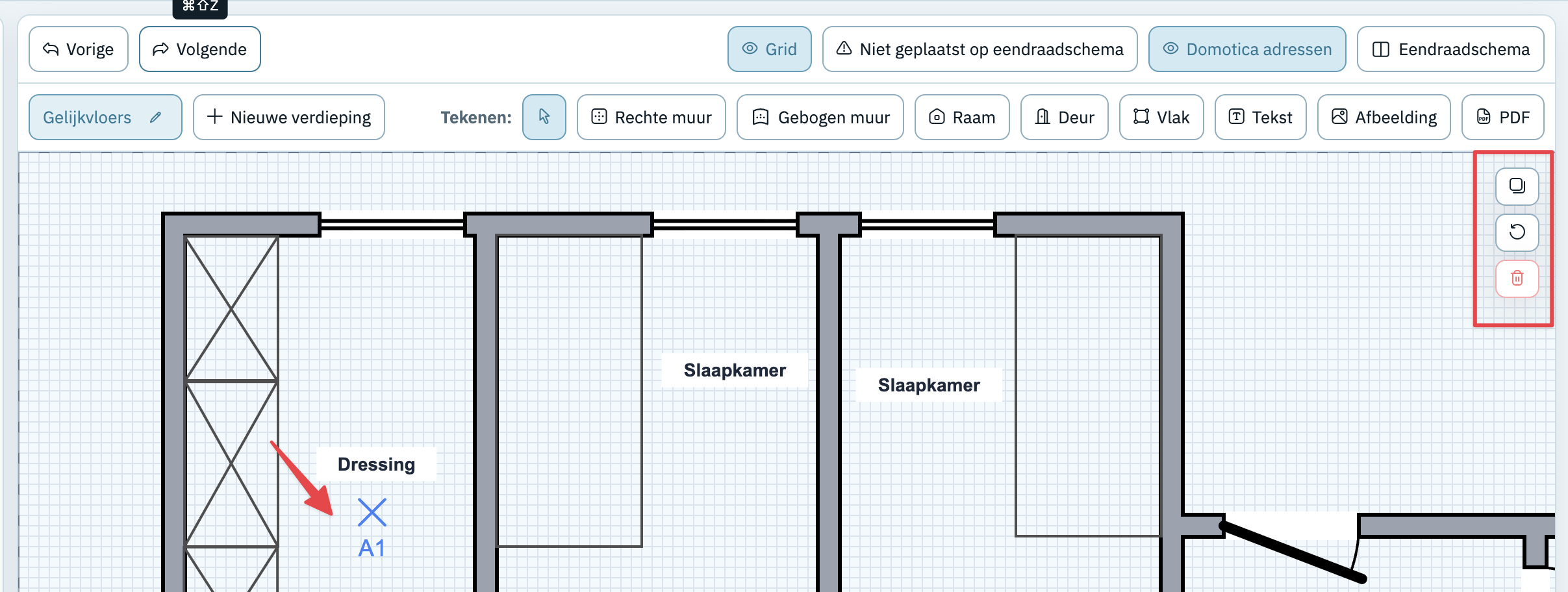 werkbalk situatieplan